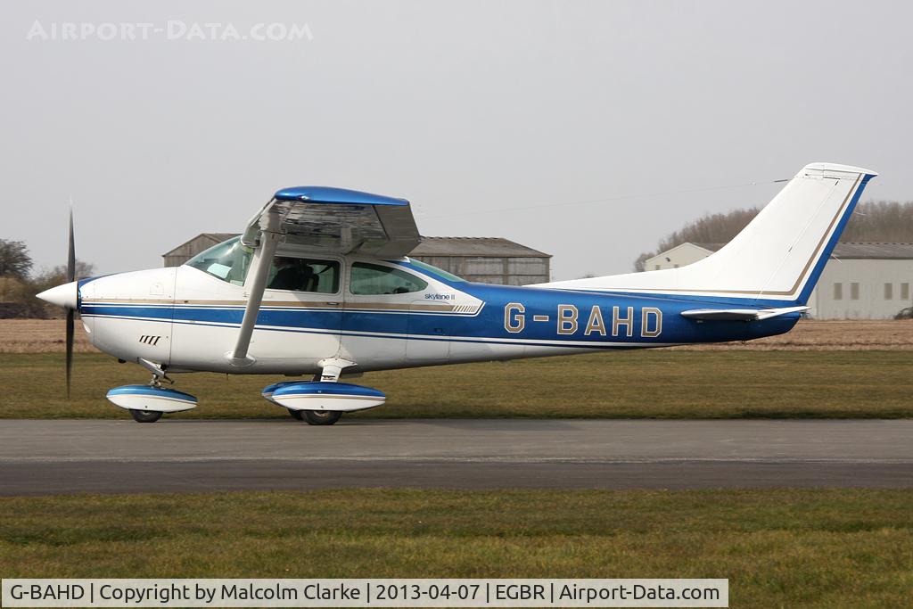 G-BAHD, 1972 Cessna 182P Skylane Skylane C/N 18261501, Cessna 182P Skylane at The Real Aeroplane Club's Spring Fly-In, Breighton Airfield, April 2013.