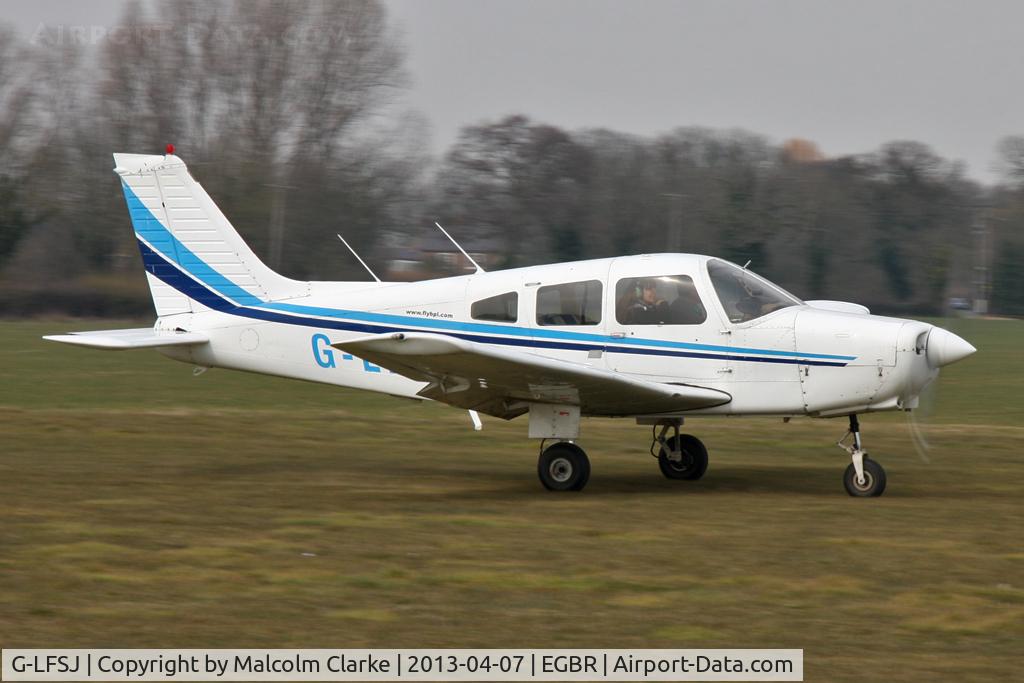 G-LFSJ, 1979 Piper PA-28-161 Cherokee Warrior II C/N 28-7916536, Piper PA-28-161 at The Real Aeroplane Club's Spring Fly-In, Breighton Airfield, April 2013.