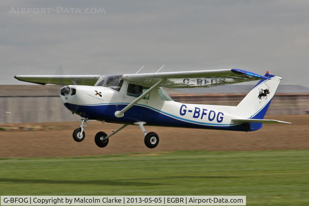 G-BFOG, 1974 Cessna 150M C/N 150-76223, Cessna 150M at The Real Aeroplane Club's May-hem Fly-In, Breighton Airfield, May 2013.