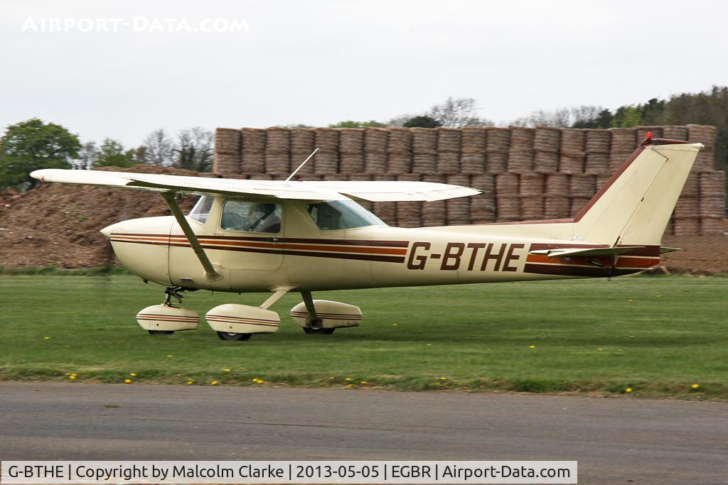 G-BTHE, 1974 Cessna 150L C/N 150-75340, Cessna 150L at The Real Aeroplane Company's May-hem Fly-In, Breighton Airfield, May 2013.