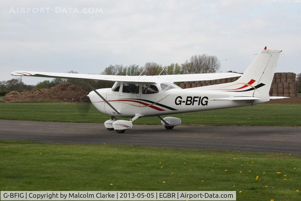 G-BFIG, 1977 Reims FR172K Hawk XP C/N 0615, Reims FR172K Hawk XP at The Real Aeroplane Club's May-hem Fly-In, Breighton Airfield, May 2013.