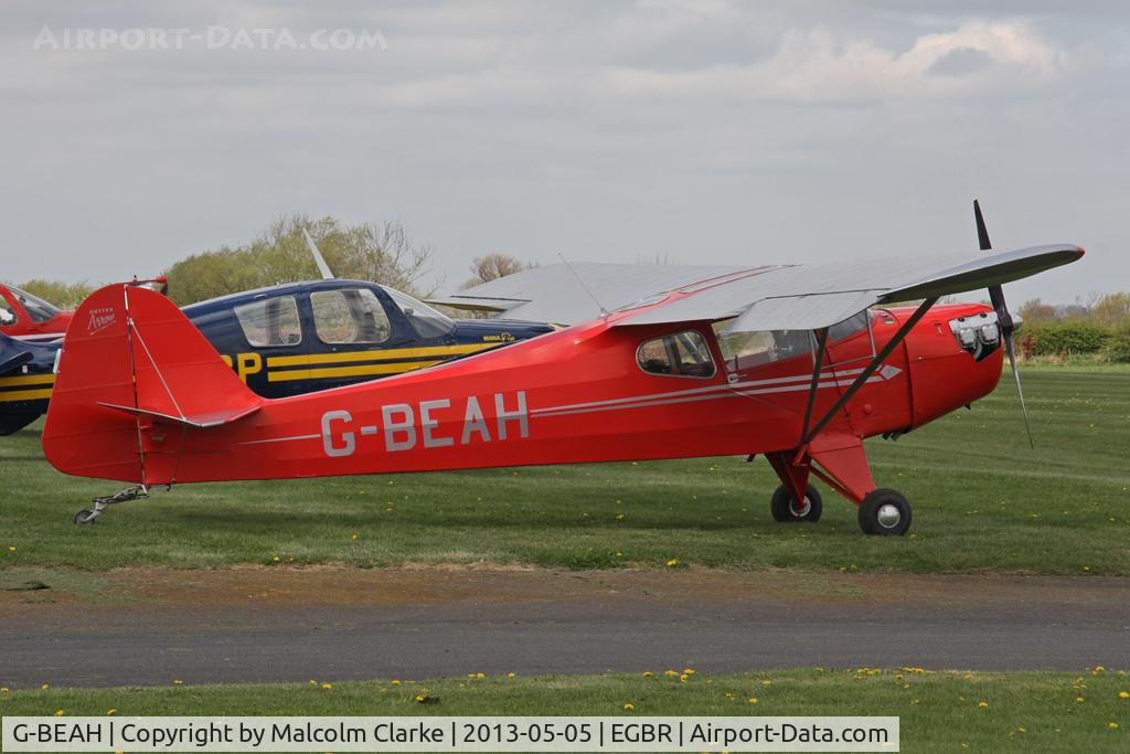 G-BEAH, 1946 Auster J-2 Arrow C/N 2366, Auster J-2 Arrow at The Real Aeroplane Club's May-hem Fly-In, Breighton Airfield, May 2013.