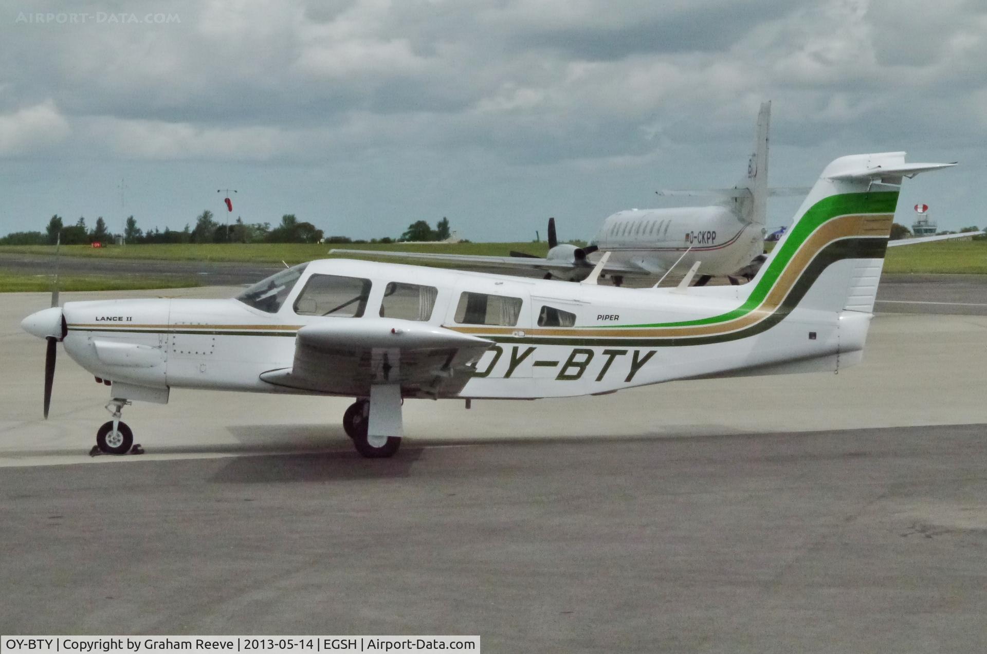 OY-BTY, 1978 Piper PA-32RT-300 Lance II C/N 32R-7885038, Parked at Norwich.