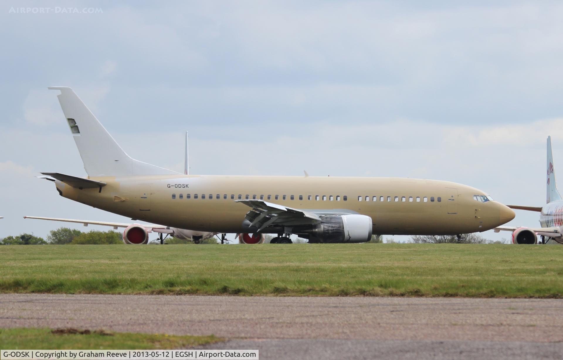 G-ODSK, 1997 Boeing 737-37Q C/N 28537, Parked/stored at Norwich.