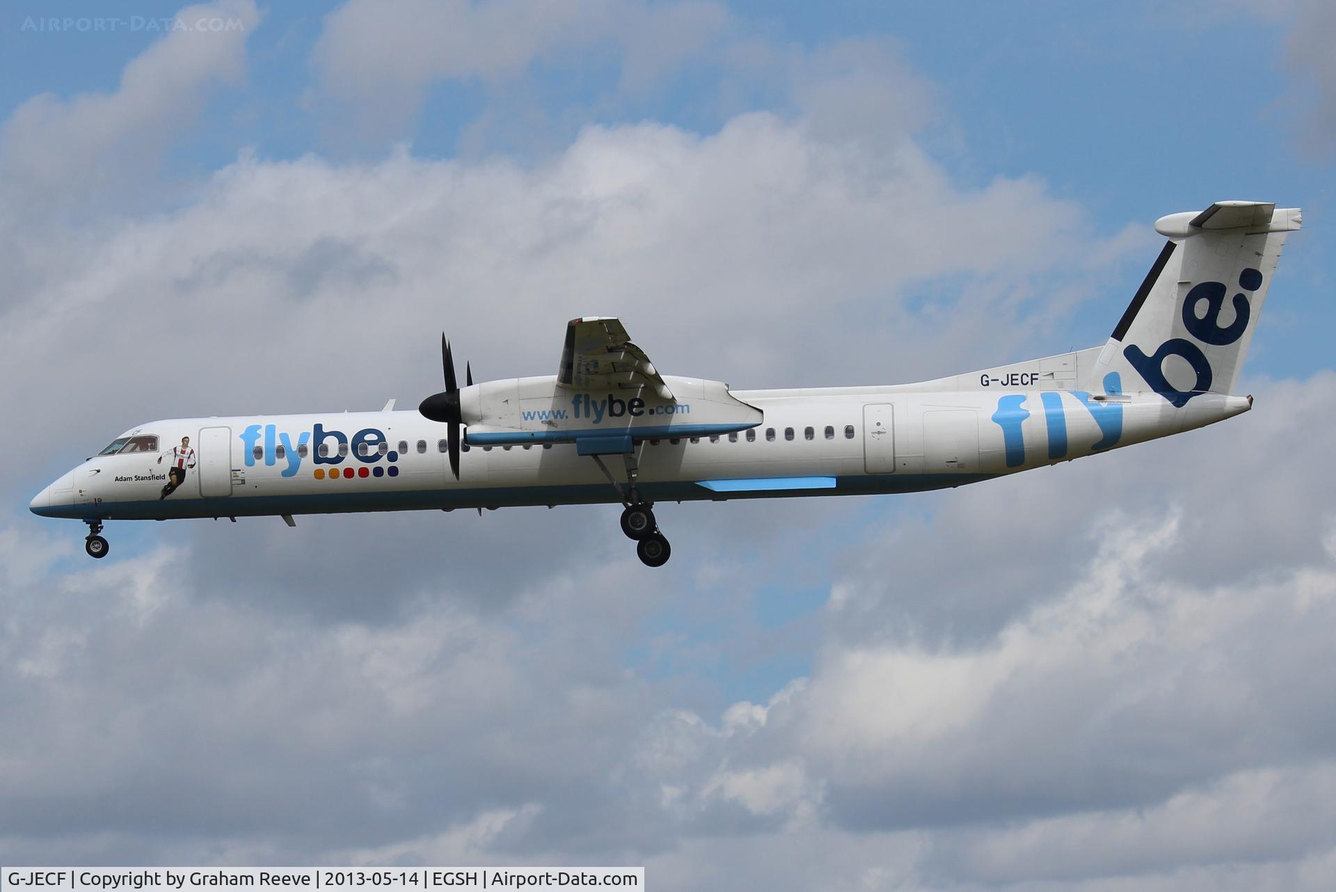 G-JECF, 2004 De Havilland Canada DHC-8-402Q Dash 8 C/N 4095, About to touch down.
