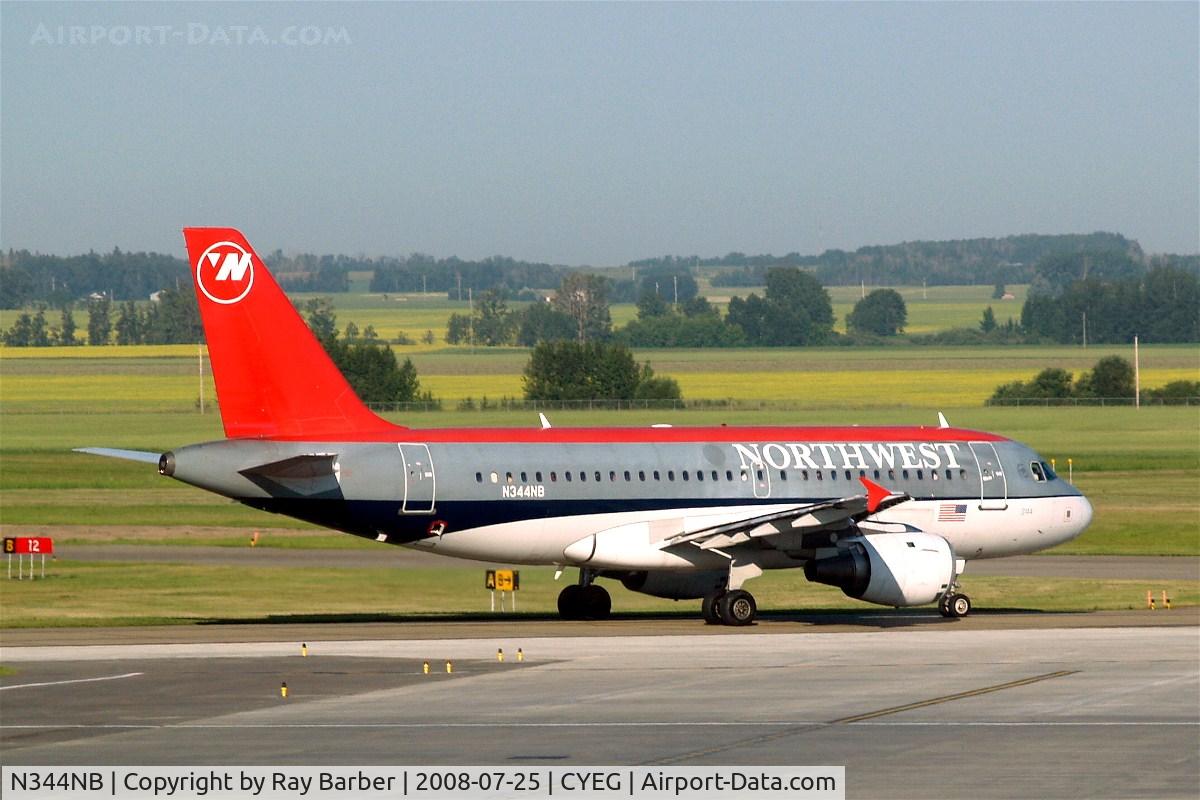 N344NB, 2002 Airbus A319-114 C/N 1766, Airbus A319-114 [1766] (Northwest Airlines) Edmonton-International~C 25/07/2008