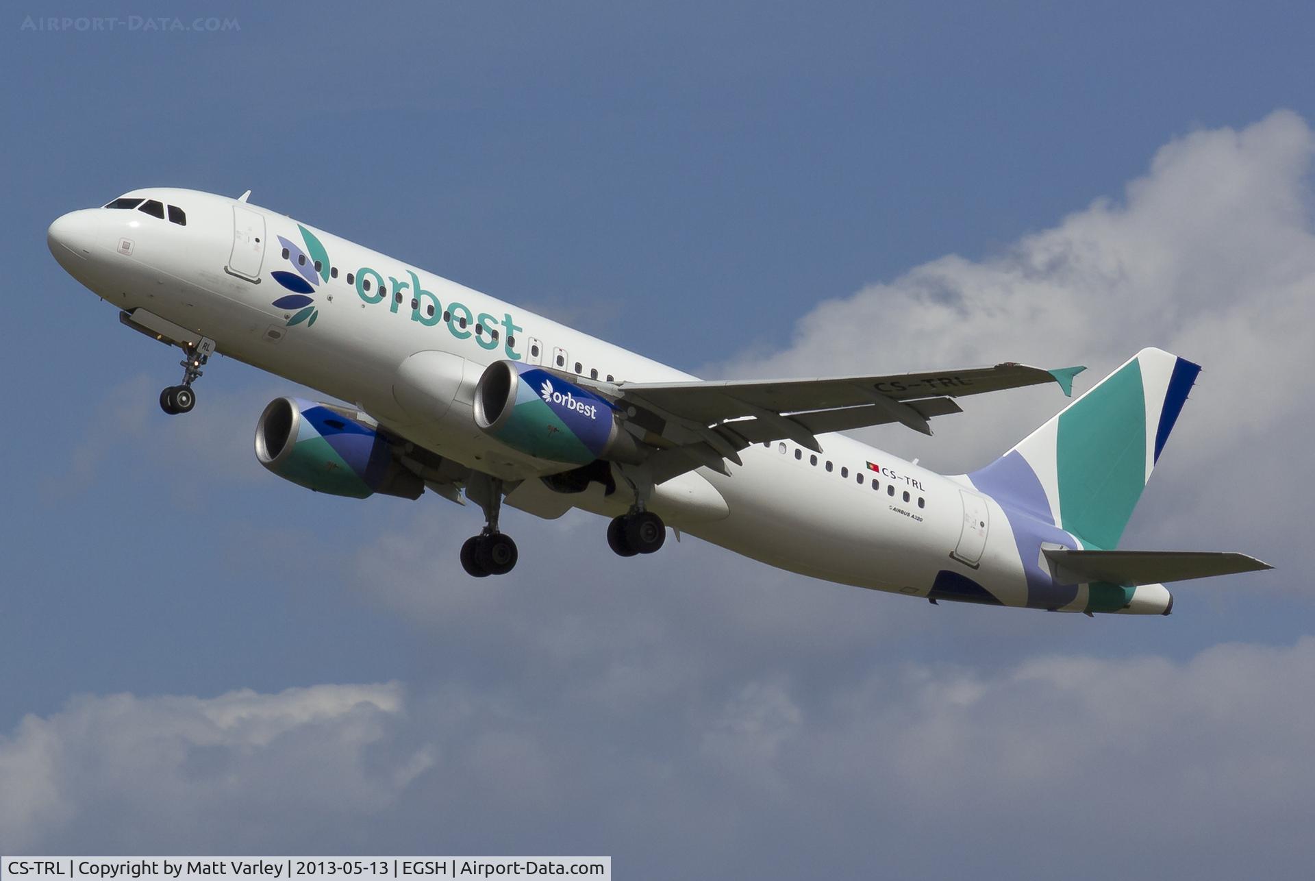 CS-TRL, 2008 Airbus A320-214 C/N 3758, Climbing away from NWI on route to Tenerife...