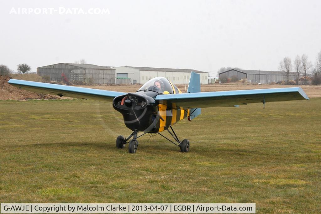 G-AWJE, 1968 Tipsy T-66 Nipper Mk 3 C/N S121, Slingsby T.66 Nipper 3 at The Real Aeroplane Company's Spring Fly-In, Breighton Airfield, April 2013.