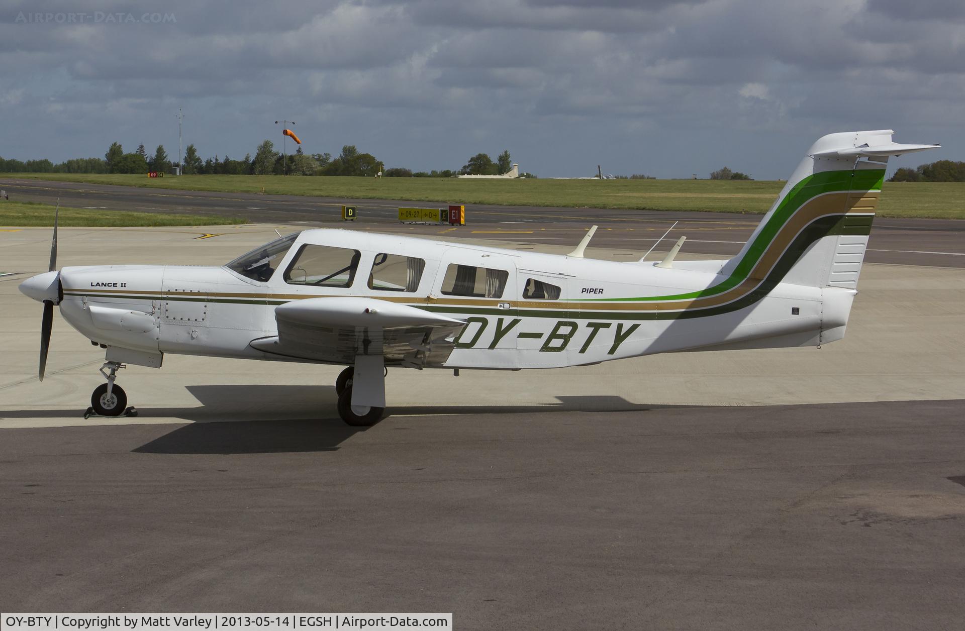 OY-BTY, 1978 Piper PA-32RT-300 Lance II C/N 32R-7885038, Sat on stand at SaxonAir...