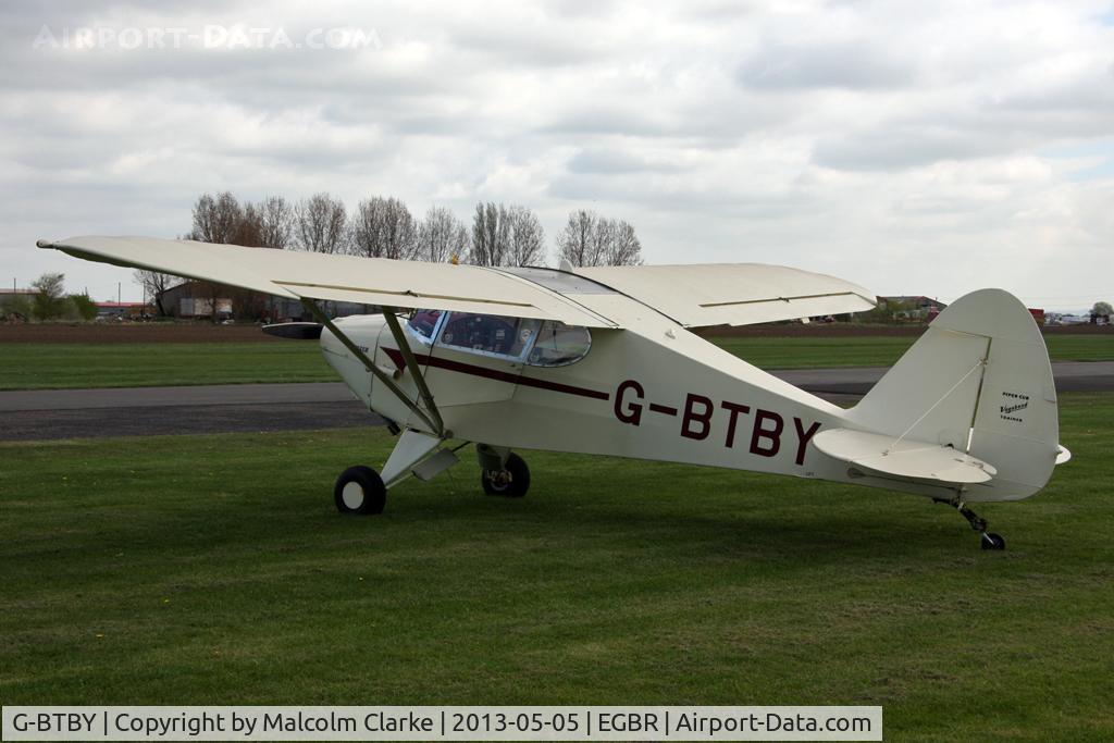 G-BTBY, 1948 Piper PA-17 Vagabond C/N 17-195, Piper PA-17 Vagabond at The Real Aeroplane Club's May-hem Fly-In, Breighton Airfield, May 2013.