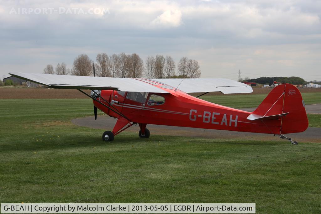 G-BEAH, 1946 Auster J-2 Arrow C/N 2366, Auster J-2 Arrow at The Real Aeroplane Club's May-hem Fly-In, Breighton Airfield, May 2013.