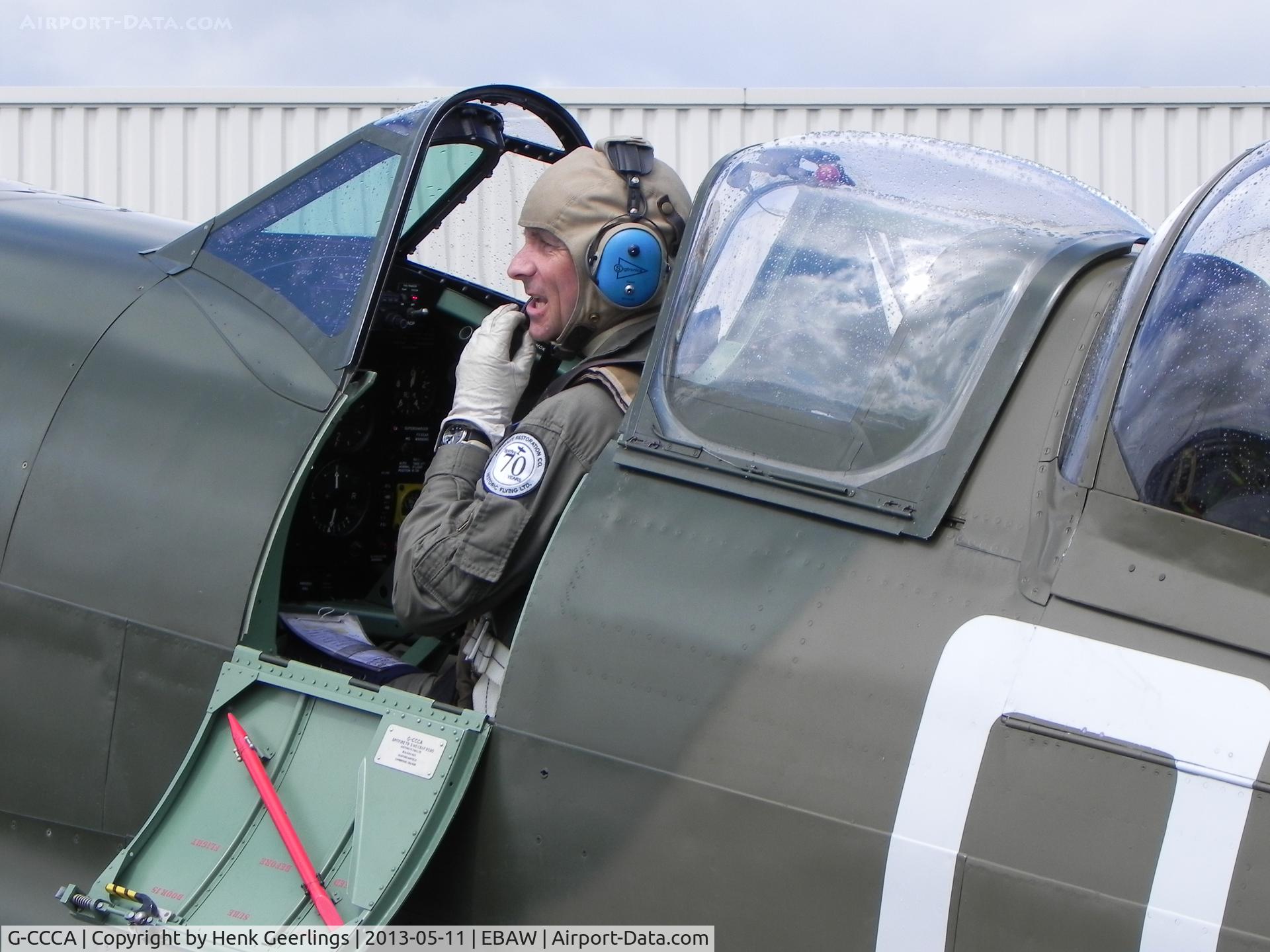 G-CCCA, 1944 Supermarine 509 Spitfire TR.IXc C/N CBAF.9590, Stampe Fly In May 2013