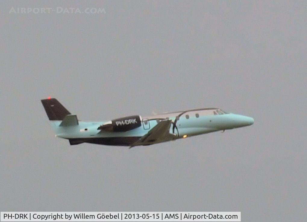 PH-DRK, 2002 Cessna 560XL Citation C/N 560-5258, Take off from runway 22 of Schiphol Airport