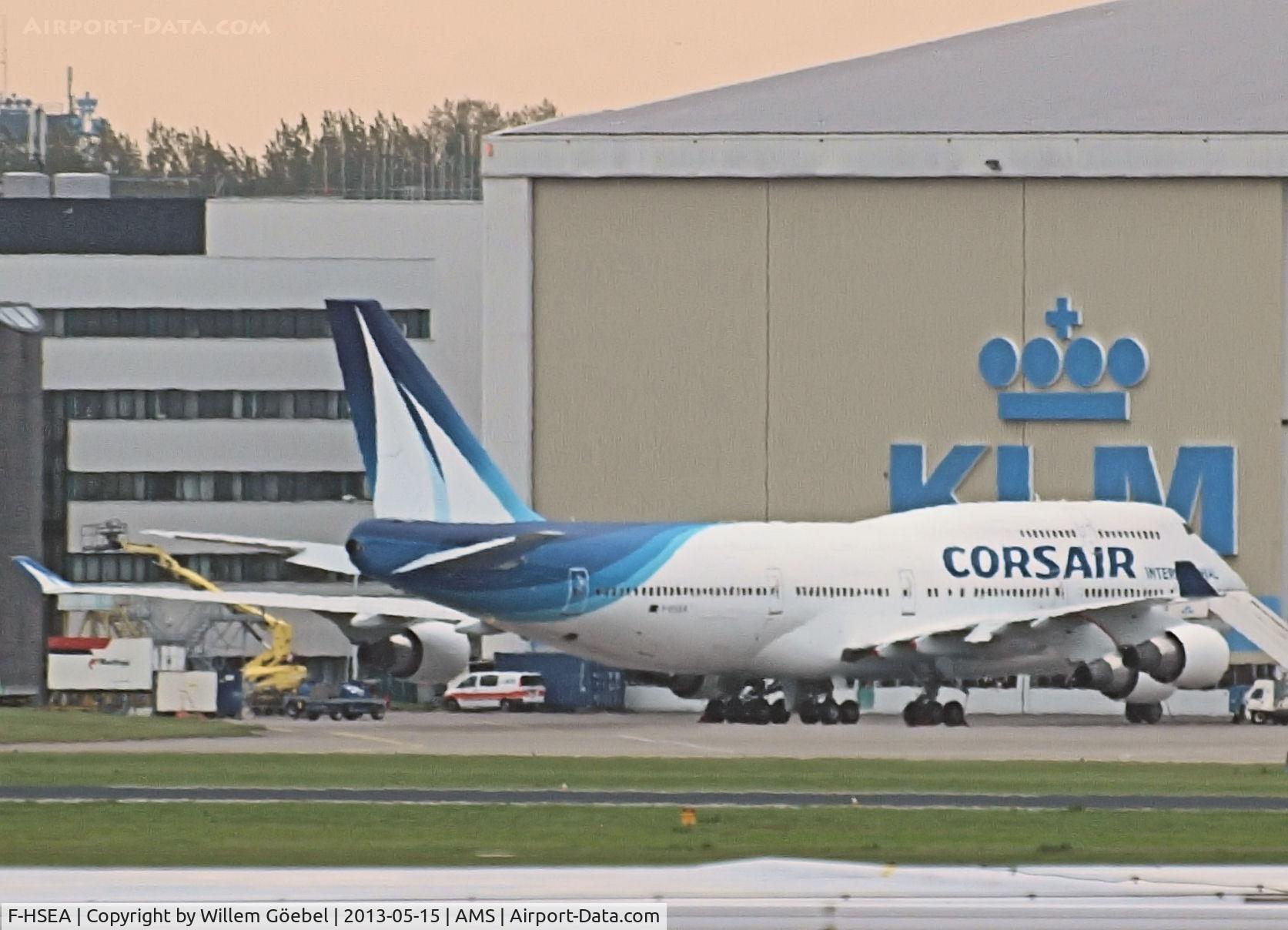 F-HSEA, 1992 Boeing 747-422 C/N 26877, Parking on Schiphol East for maintenance