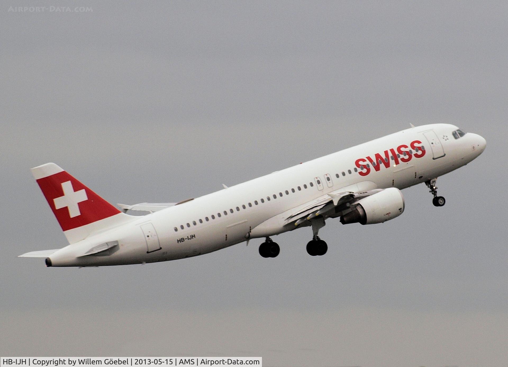 HB-IJH, 1996 Airbus A320-214 C/N 574, Take off from runway 18L of Schiphol Airport