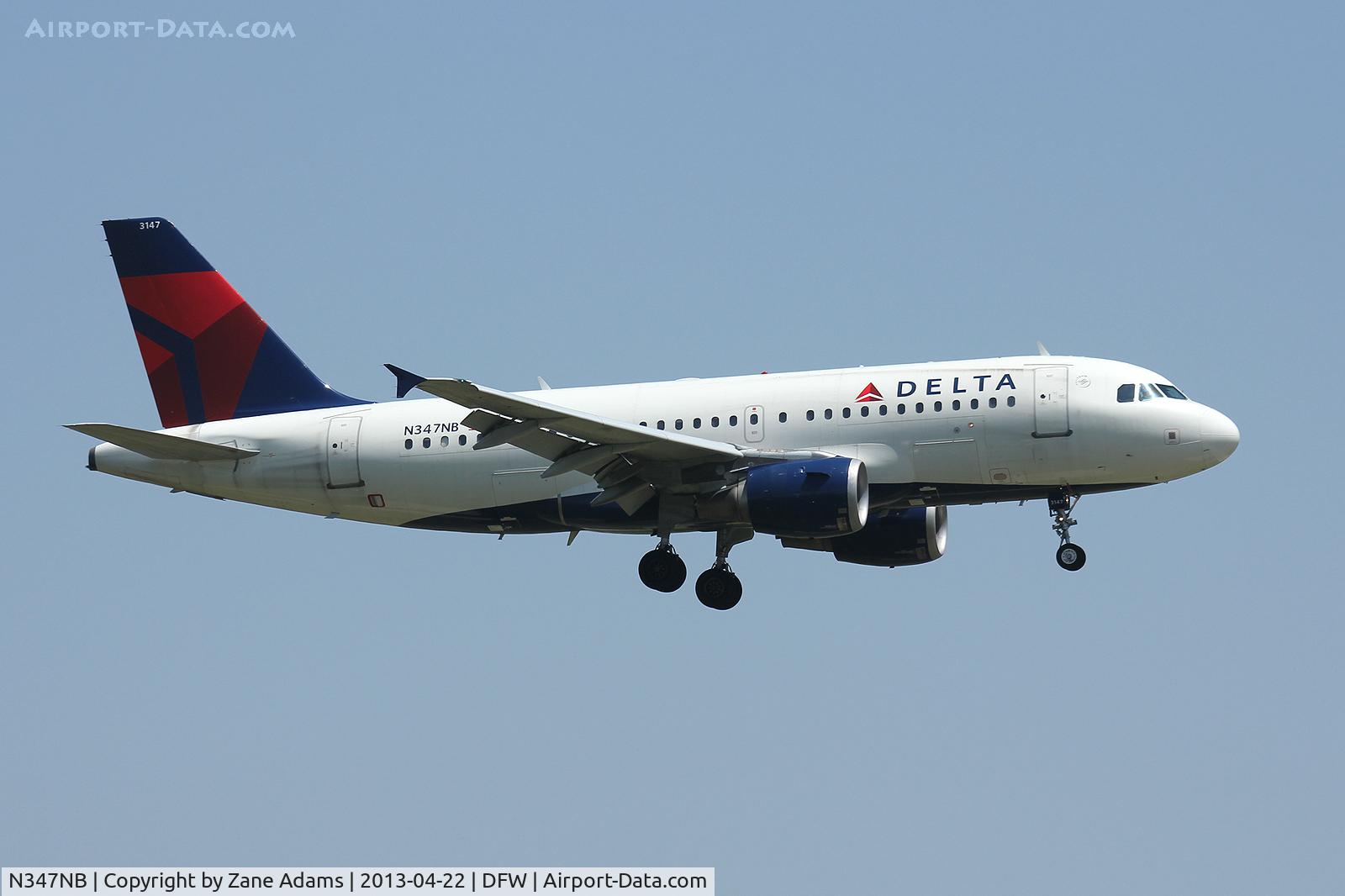 N347NB, 2002 Airbus A319-114 C/N 1800, Delta Airlines at DFW Airport