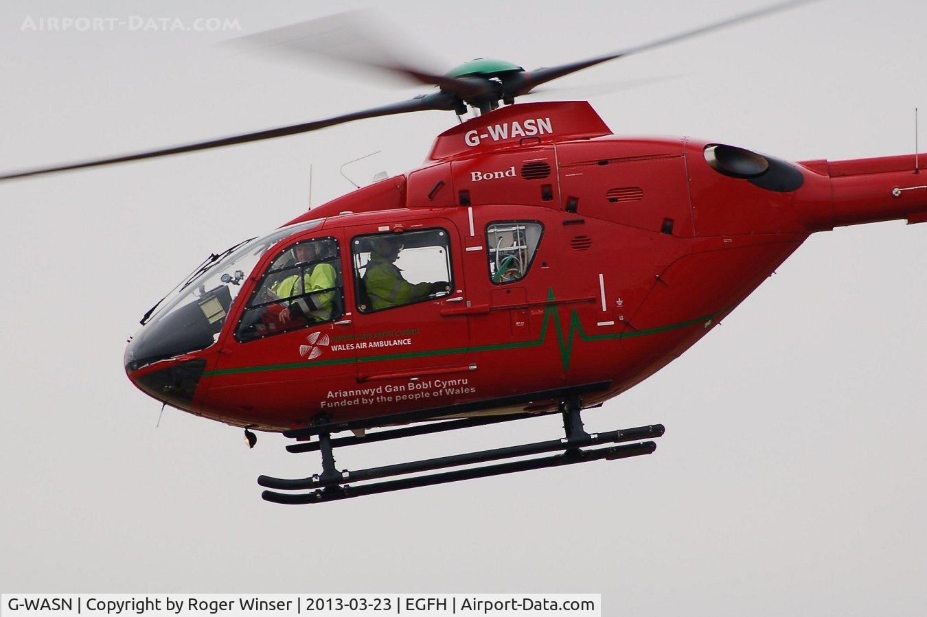 G-WASN, 2008 Eurocopter EC-135T-2+ C/N 0746, Resident air ambulance helicopter (Helimed 57) responding to an emergancy call.