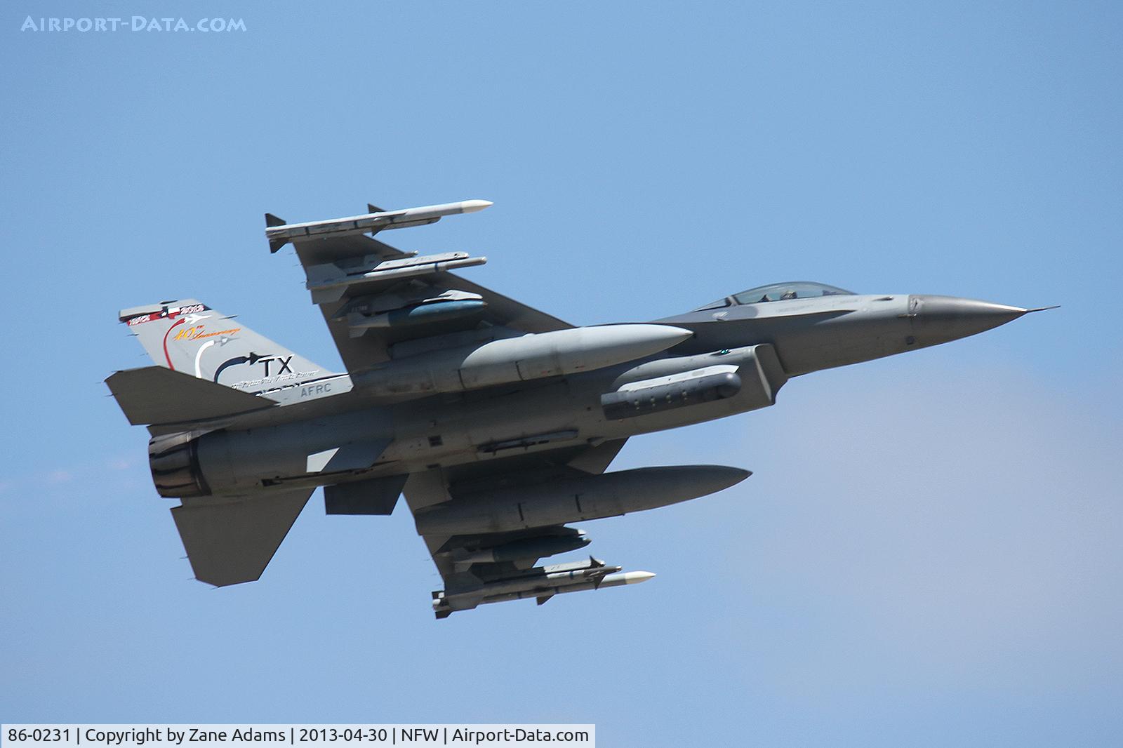 86-0231, 1986 General Dynamics F-16C Fighting Falcon C/N 5C-337, 301st Fighter Wing F-16 at NASJRB Fort Worth 