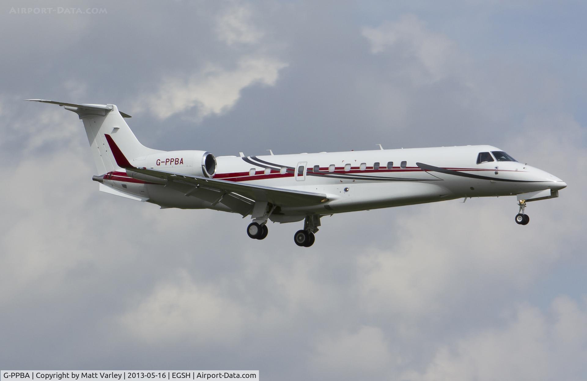 G-PPBA, 2012 Embraer EMB-135BJ Legacy 650 C/N 14501160, Arriving at NWI for a crew change prior departure to Stansted...