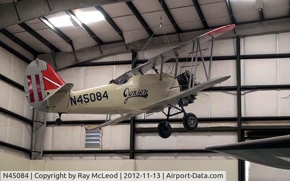 N45084, 1941 Naval Aircraft Factory N3N-3 C/N 4497, Formerly a Yellow Peril naval aircraft.  Now in hangar four at Pima Air and Space Museum Tuscon AZ following restorration in 1991.