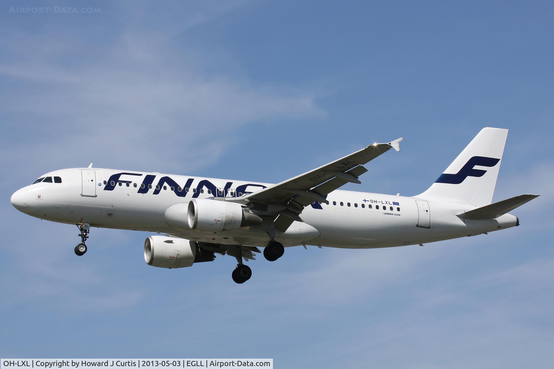 OH-LXL, 2003 Airbus A320-214 C/N 2146, Finnair, on approach to runway 27L.