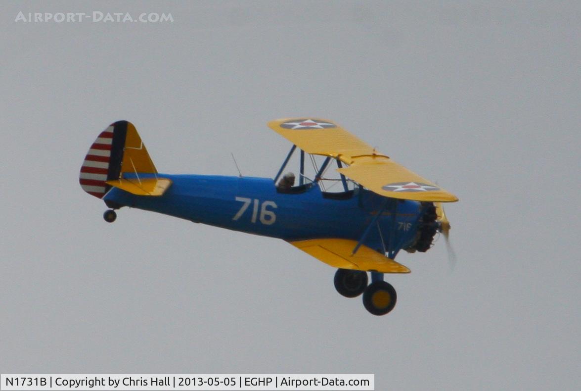 N1731B, 1943 Boeing E75 C/N 75-5716, at the LAA Microlight Trade Fair, Popham