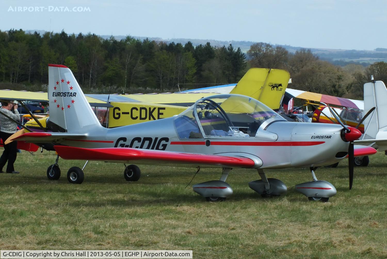 G-CDIG, 2005 Aerotechnik EV-97 Eurostar C/N PFA 315-14353, at the LAA Microlight Trade Fair, Popham