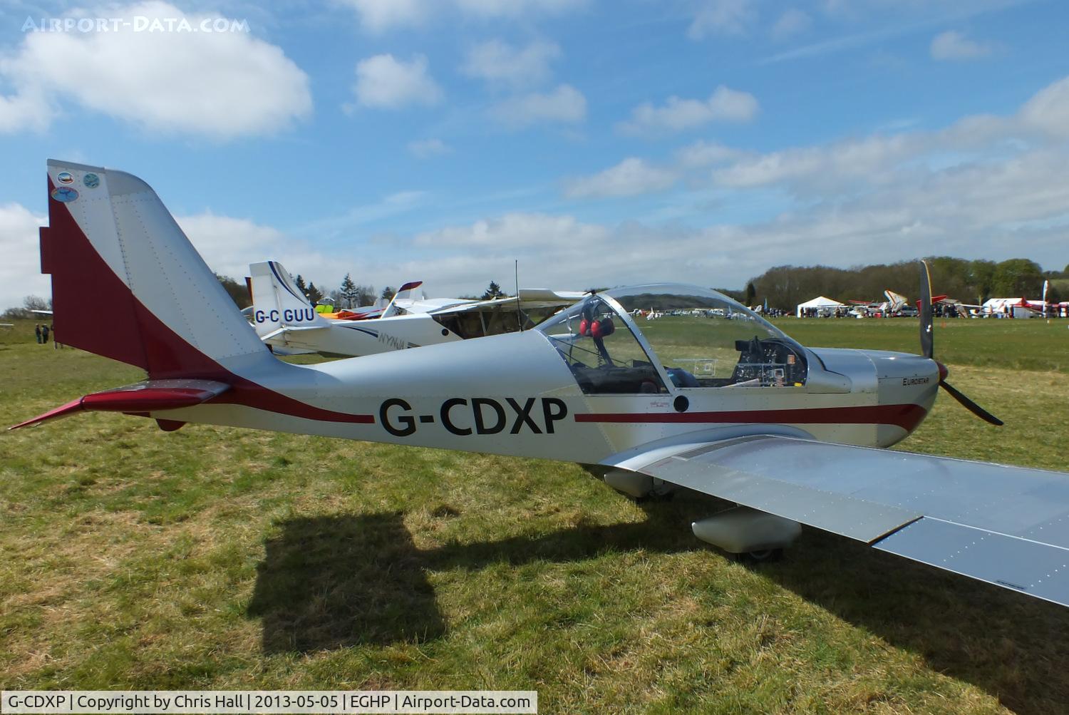 G-CDXP, 2006 Aerotechnik EV-97 Eurostar C/N PFA 315-14530, at the LAA Microlight Trade Fair, Popham