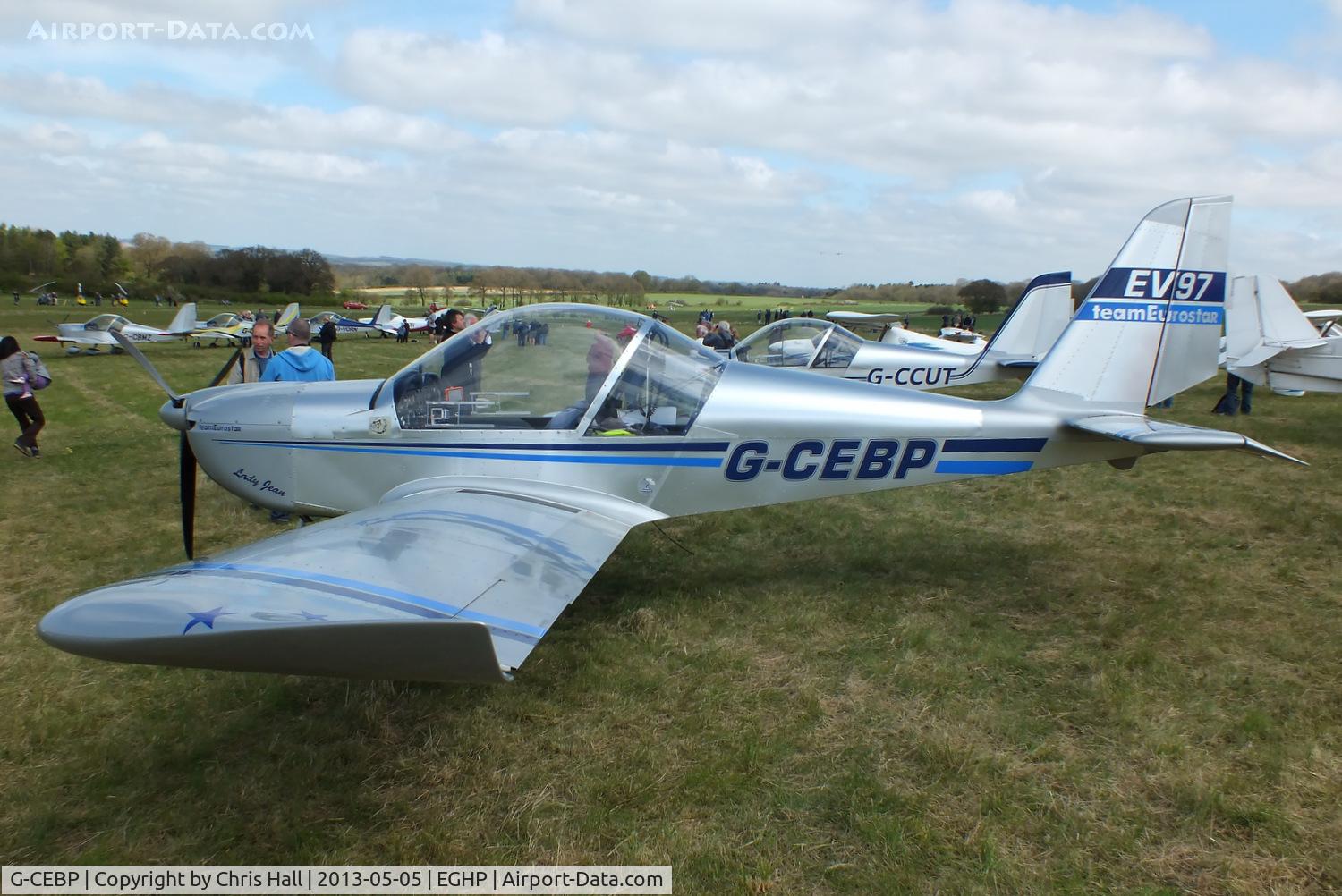 G-CEBP, 2006 Aerotechnik EV-97 Eurostar C/N 2825, at the LAA Microlight Trade Fair, Popham