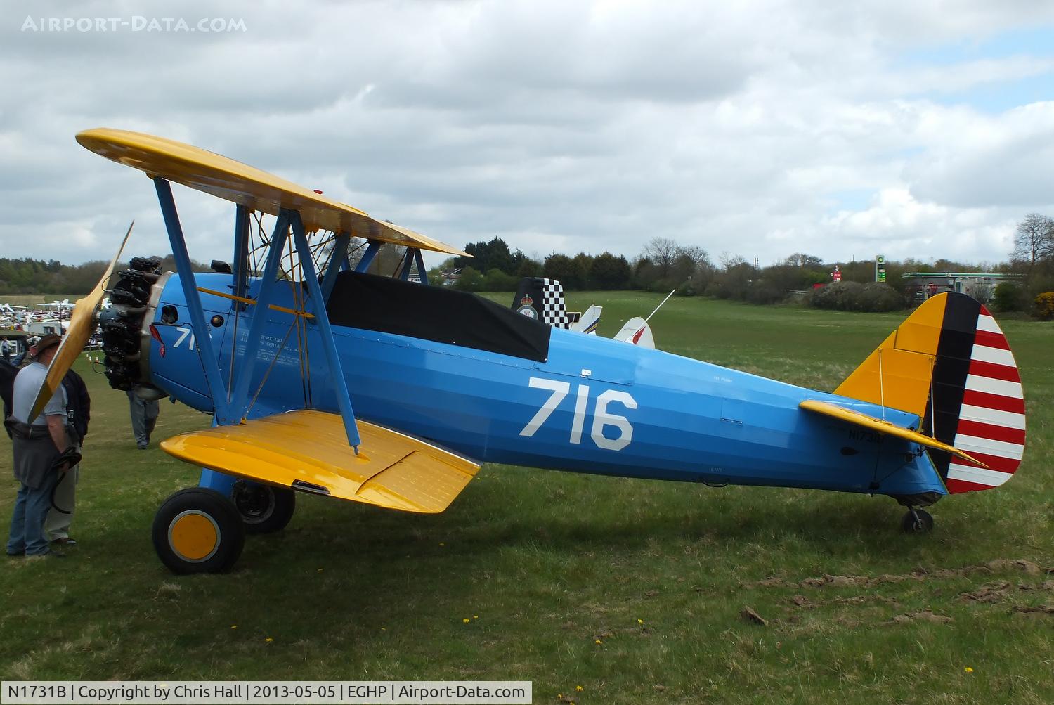 N1731B, 1943 Boeing E75 C/N 75-5716, at the LAA Microlight Trade Fair, Popham
