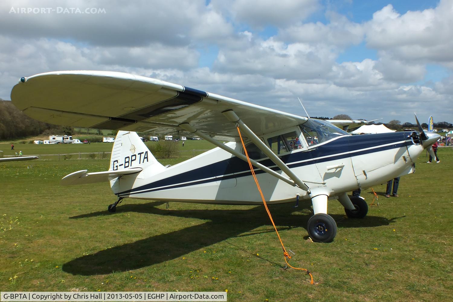 G-BPTA, 1947 Stinson 108-2 Voyager C/N 108-3429, at the LAA Microlight Trade Fair, Popham