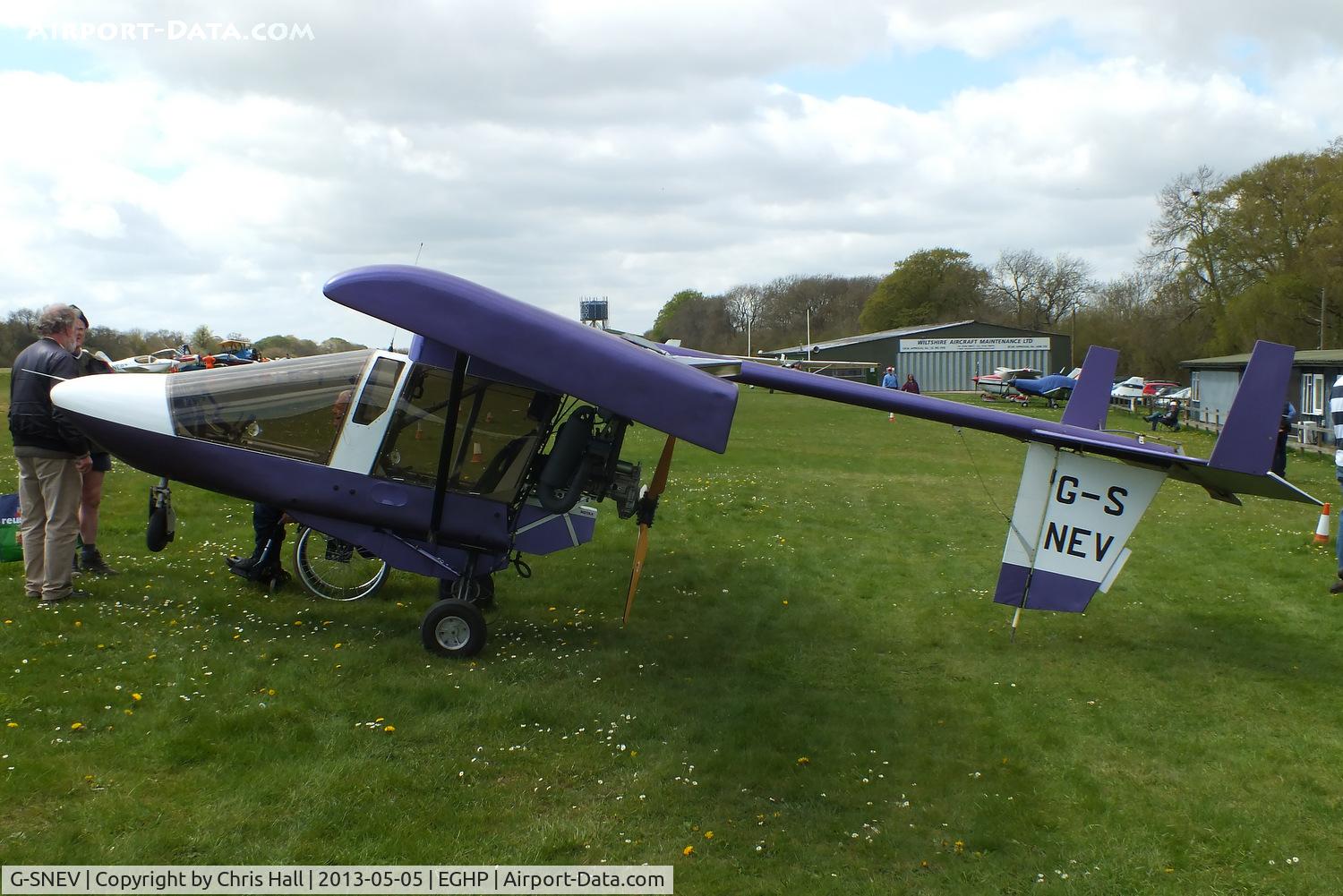 G-SNEV, 1997 CFM Streak Shadow SA C/N PFA 206-13042, at the LAA Microlight Trade Fair, Popham