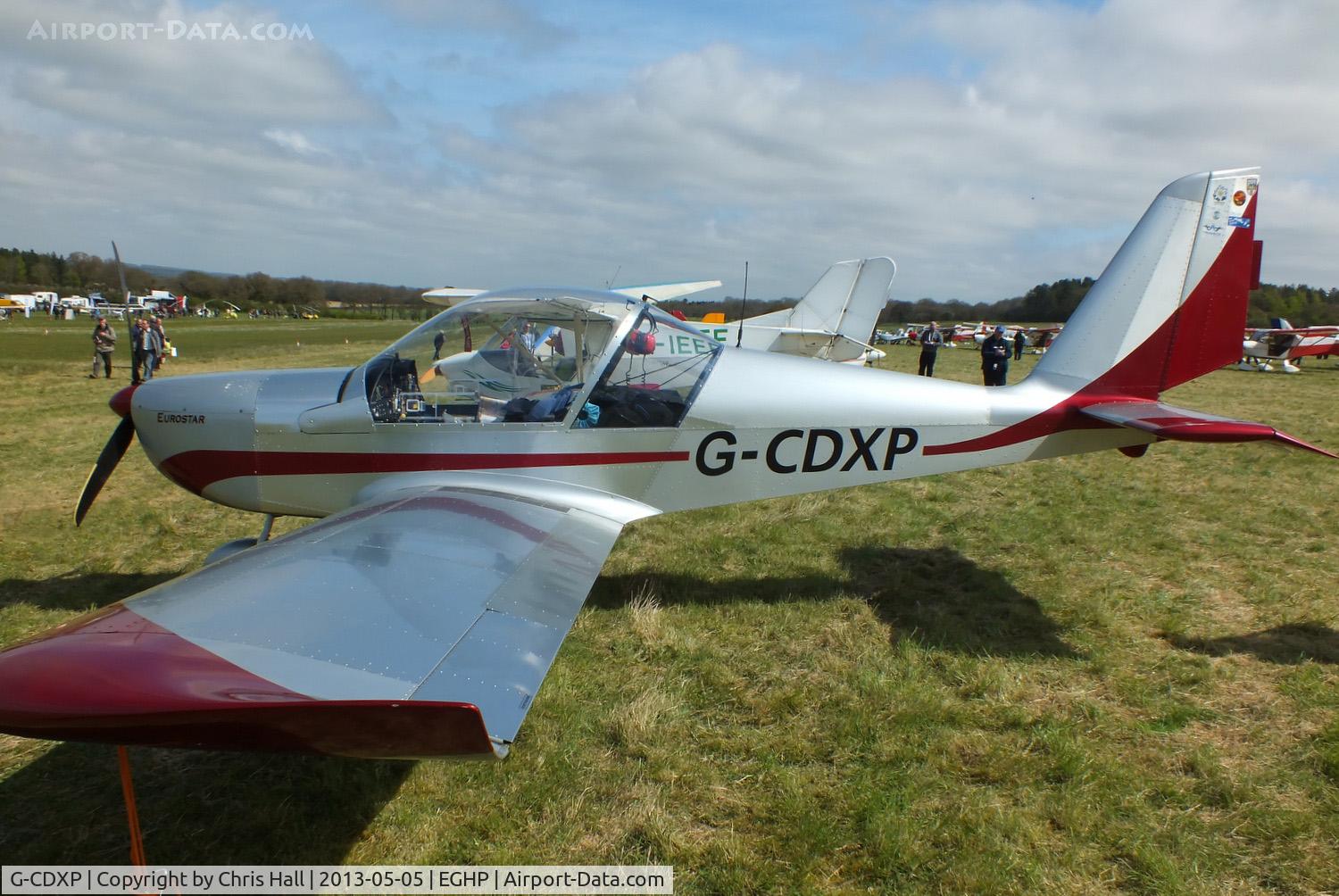 G-CDXP, 2006 Aerotechnik EV-97 Eurostar C/N PFA 315-14530, at the LAA Microlight Trade Fair, Popham