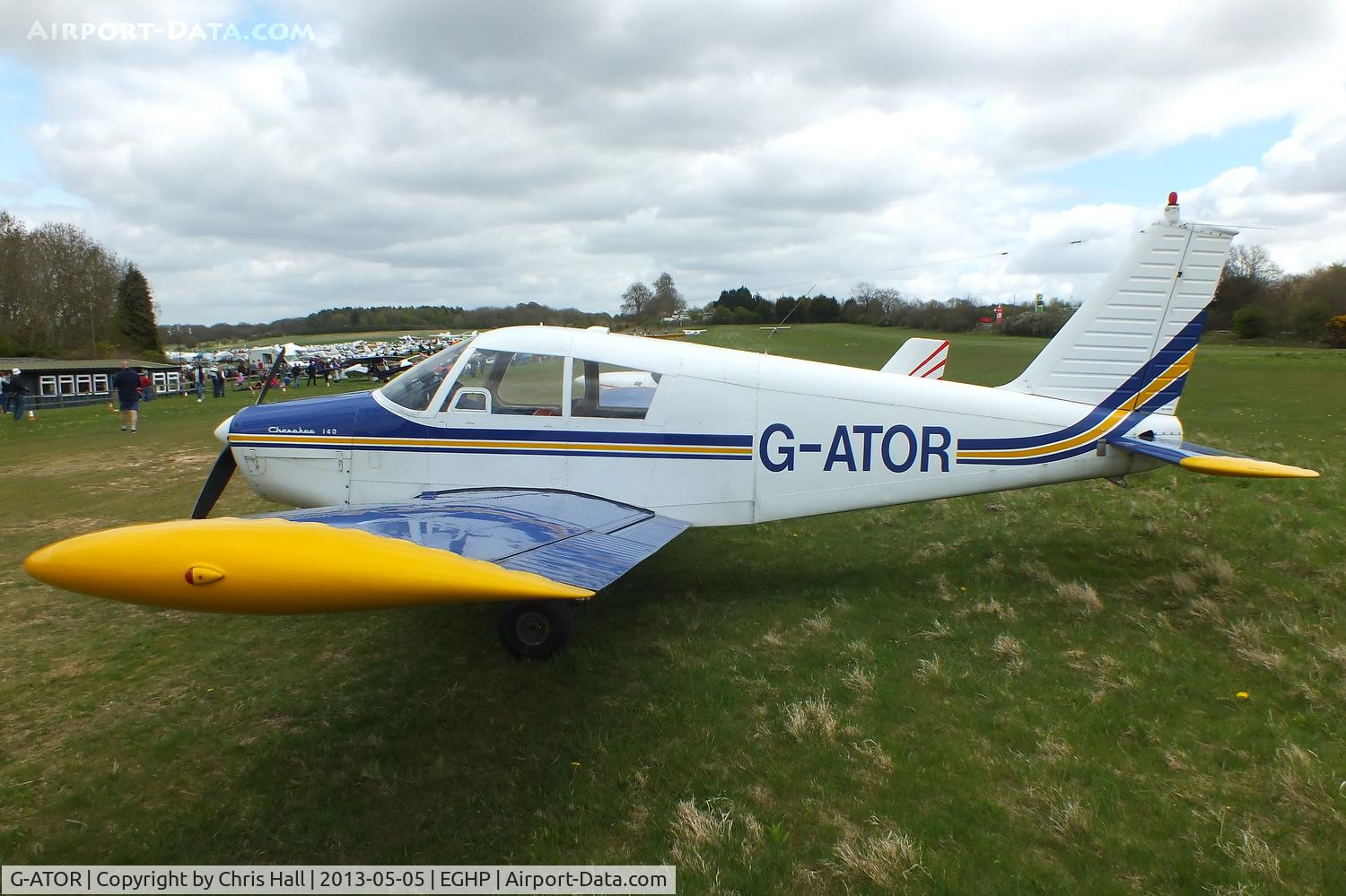 G-ATOR, 1966 Piper PA-28-140 Cherokee C/N 28-21696, at the LAA Microlight Trade Fair, Popham