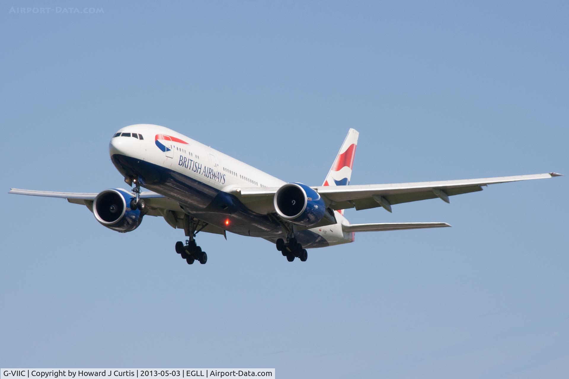 G-VIIC, 1997 Boeing 777-236 C/N 27485, British Airways, on approach to runway 27L.