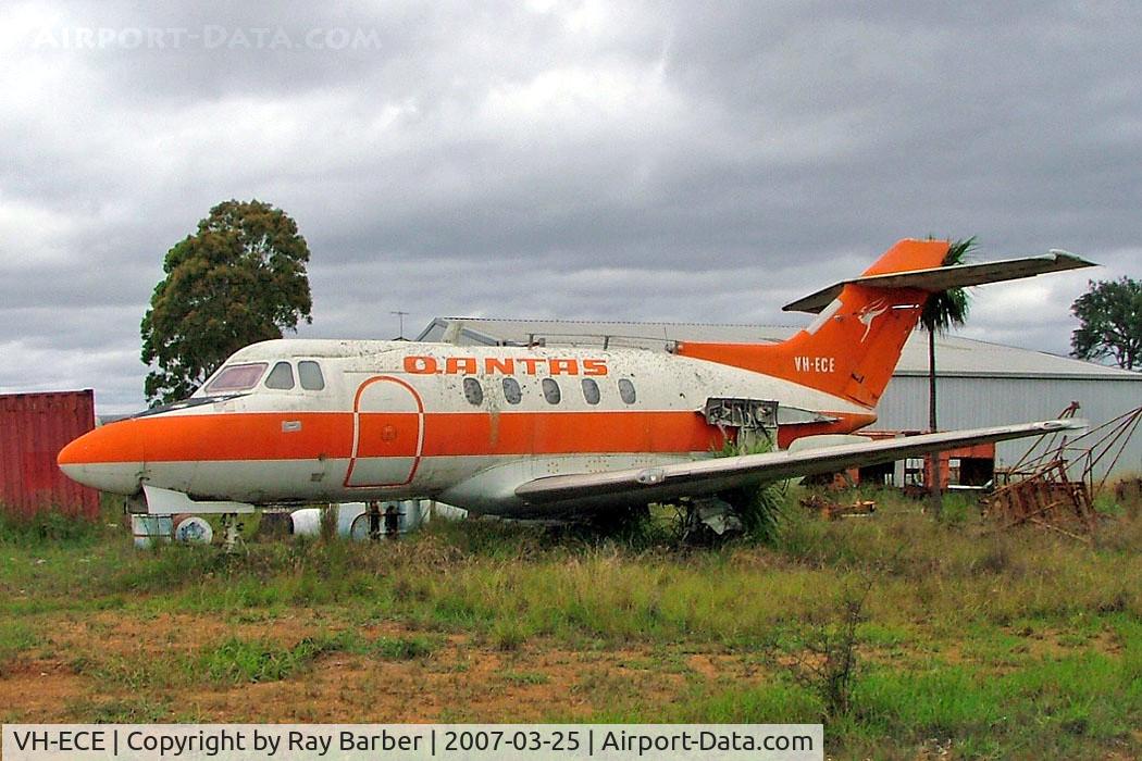 VH-ECE, 1965 Hawker Siddeley HS.125 Series 3B C/N 25062, Hawker Siddeley 125/3B [25062] The Oaks~VH 25/03/2007. Stored here.