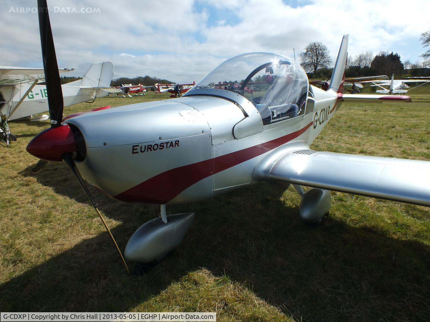 G-CDXP, 2006 Aerotechnik EV-97 Eurostar C/N PFA 315-14530, at the LAA Microlight Trade Fair, Popham