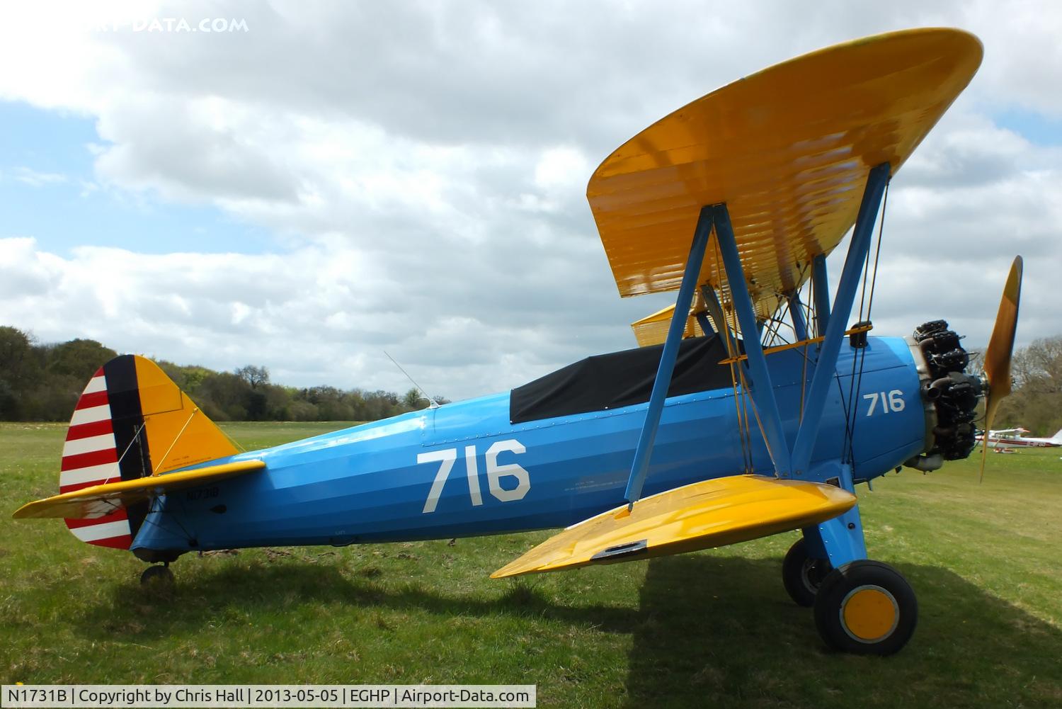 N1731B, 1943 Boeing E75 C/N 75-5716, at the LAA Microlight Trade Fair, Popham