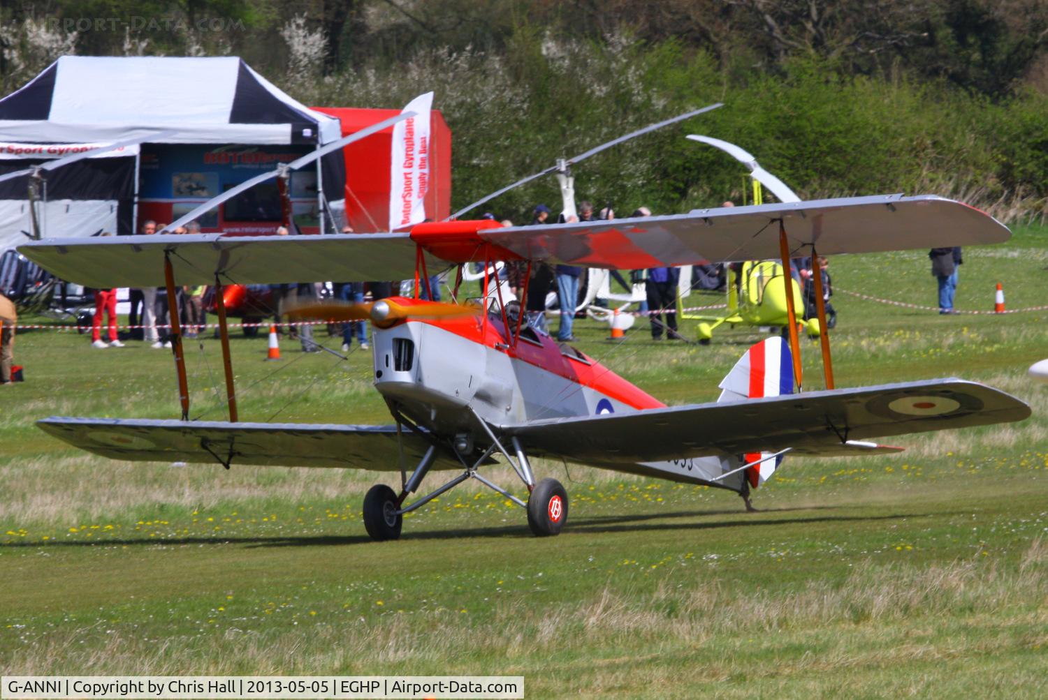 G-ANNI, 1941 De Havilland DH-82A Tiger Moth II C/N 85162, at the LAA Microlight Trade Fair, Popham