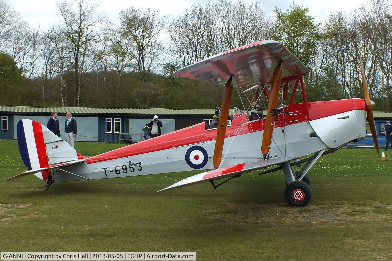 G-ANNI, 1941 De Havilland DH-82A Tiger Moth II C/N 85162, at the LAA Microlight Trade Fair, Popham