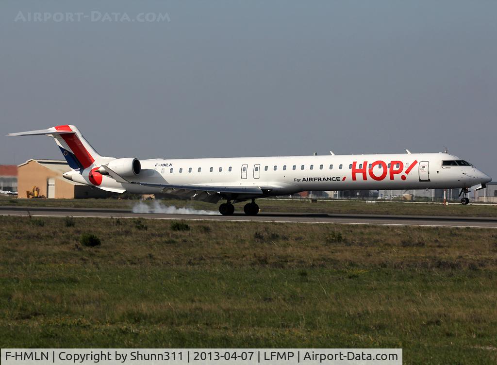 F-HMLN, 2012 Bombardier CRJ-1000EL NG (CL-600-2E25) C/N 19024, Landing rwy 31R in his new corporate livery...