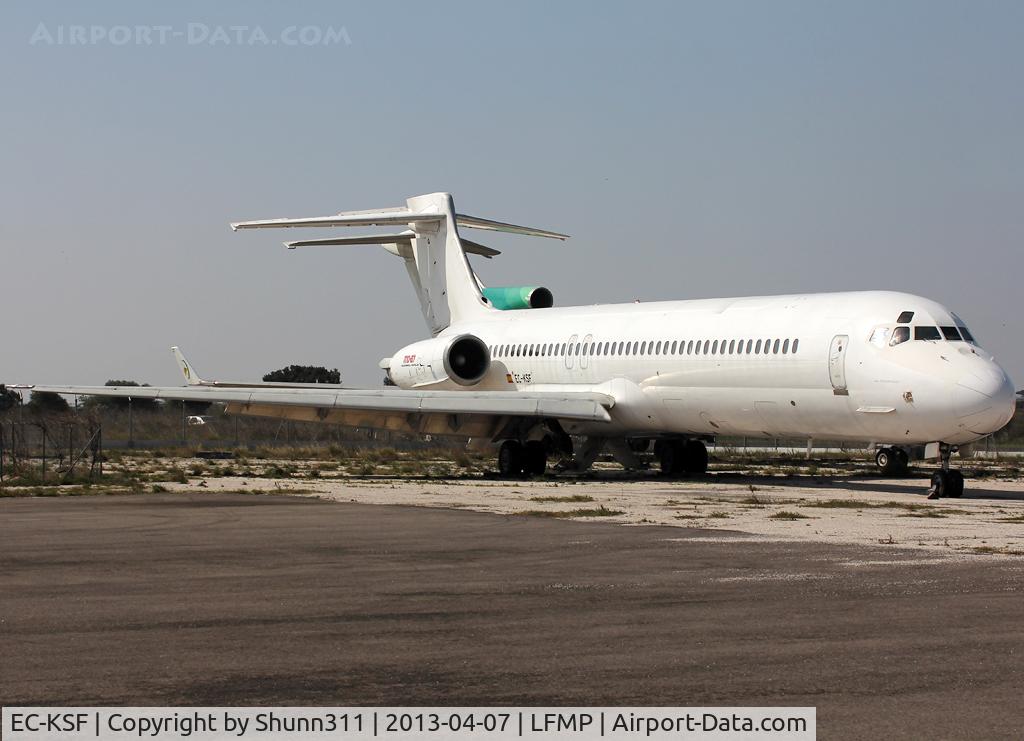 EC-KSF, 1991 McDonnell Douglas MD-87 (DC-9-87) C/N 53207, Parked at the storage area...