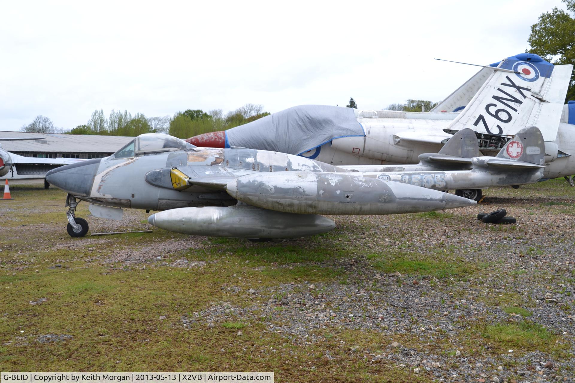 G-BLID, 1952 De Havilland (F+W Emmen) DH-112 Venom FB.50 C/N 815, J-1605 Venom FB.1 Gatwick Aviation Museum