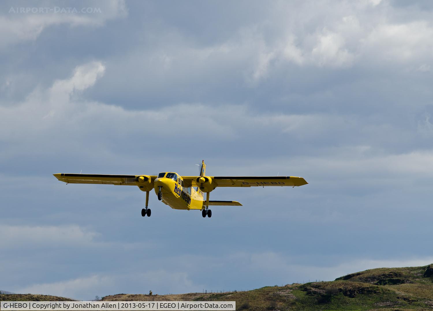 G-HEBO, 1993 Pilatus Britten-Norman BN-2B-20 Islander C/N 2268, Departing with the 16.00 flight to Coll.