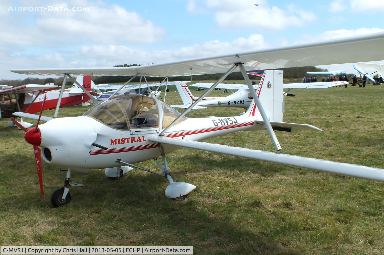 G-MVSJ, 1988 Aviasud Mistral C/N BMAA/HB/013, at the LAA Microlight Trade Fair, Popham