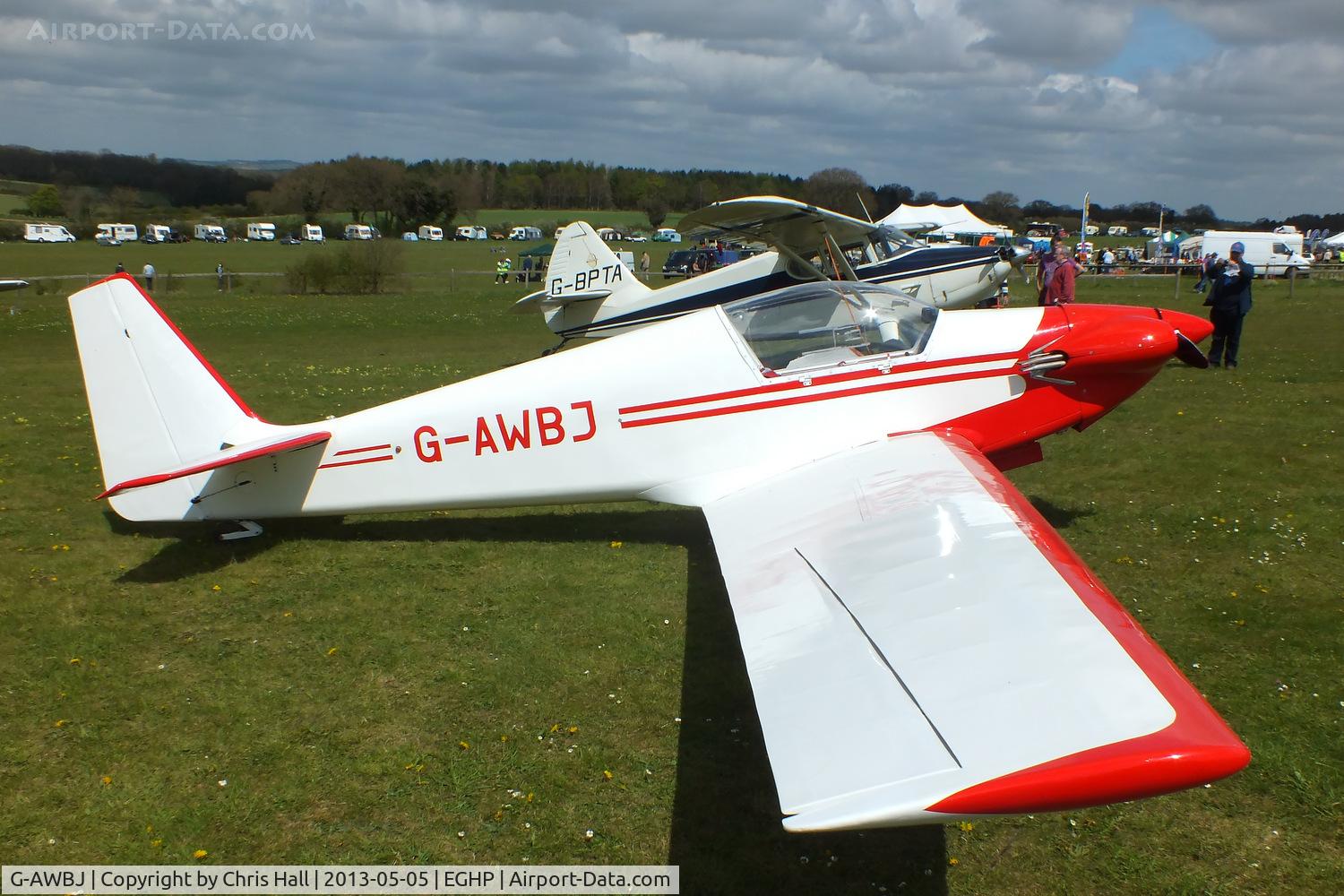 G-AWBJ, 1968 Sportavia-Putzer Fournier RF-4D C/N 4055, at the LAA Microlight Trade Fair, Popham