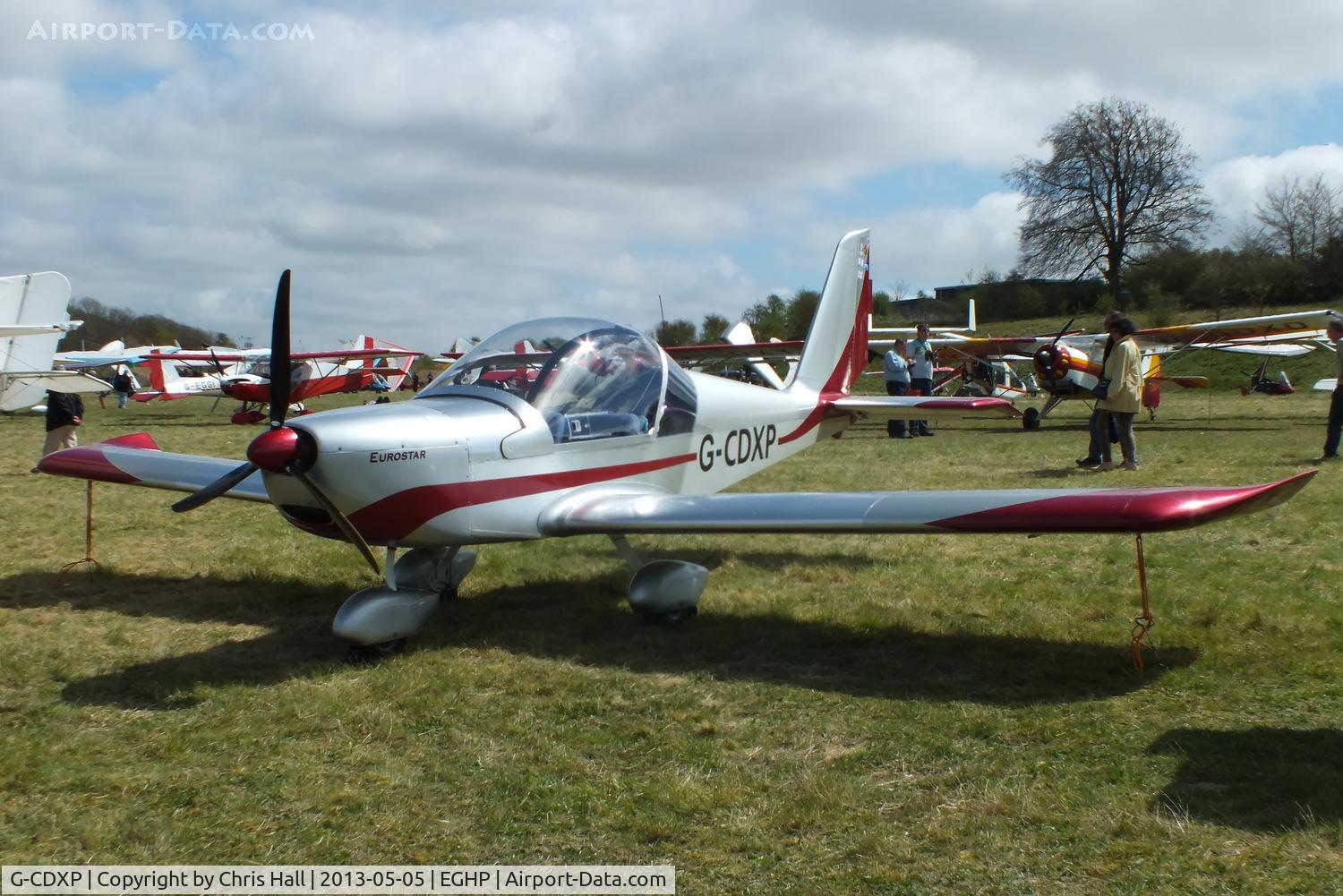 G-CDXP, 2006 Aerotechnik EV-97 Eurostar C/N PFA 315-14530, at the LAA Microlight Trade Fair, Popham