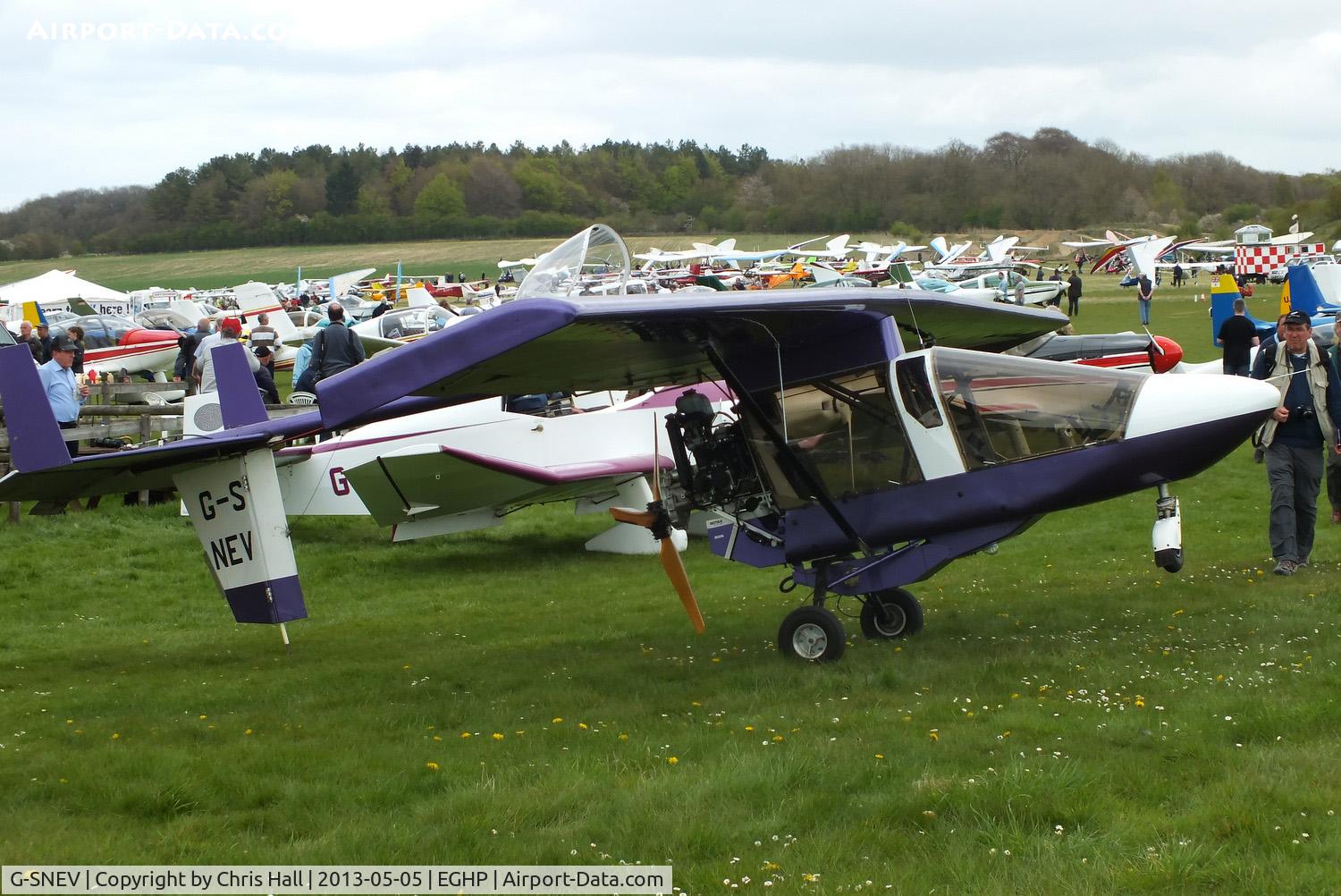 G-SNEV, 1997 CFM Streak Shadow SA C/N PFA 206-13042, at the LAA Microlight Trade Fair, Popham