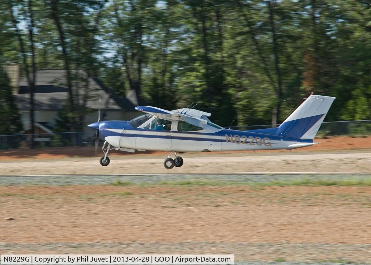 N8229G, 1971 Cessna 177RG Cardinal C/N 177RG0129, Landing at Nevada County Air Park, Grass Valley, CA.