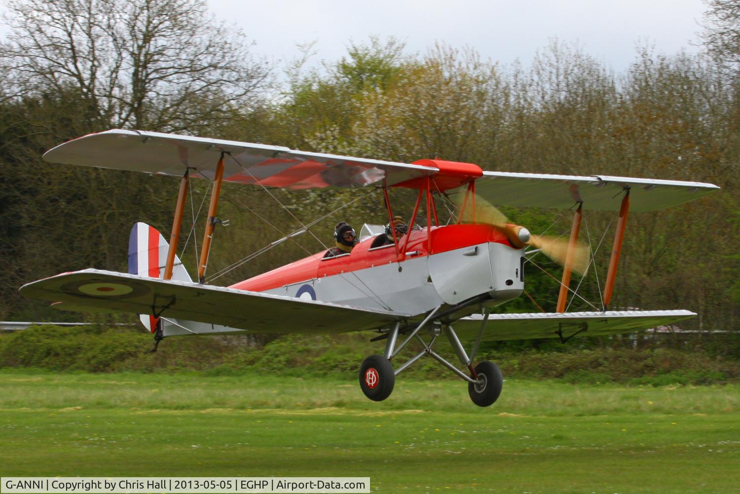 G-ANNI, 1941 De Havilland DH-82A Tiger Moth II C/N 85162, at the LAA Microlight Trade Fair, Popham